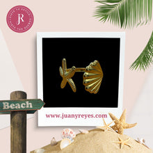 Load image into Gallery viewer, Sortija estrella de mar y caracol dorado - Stainless Steel

