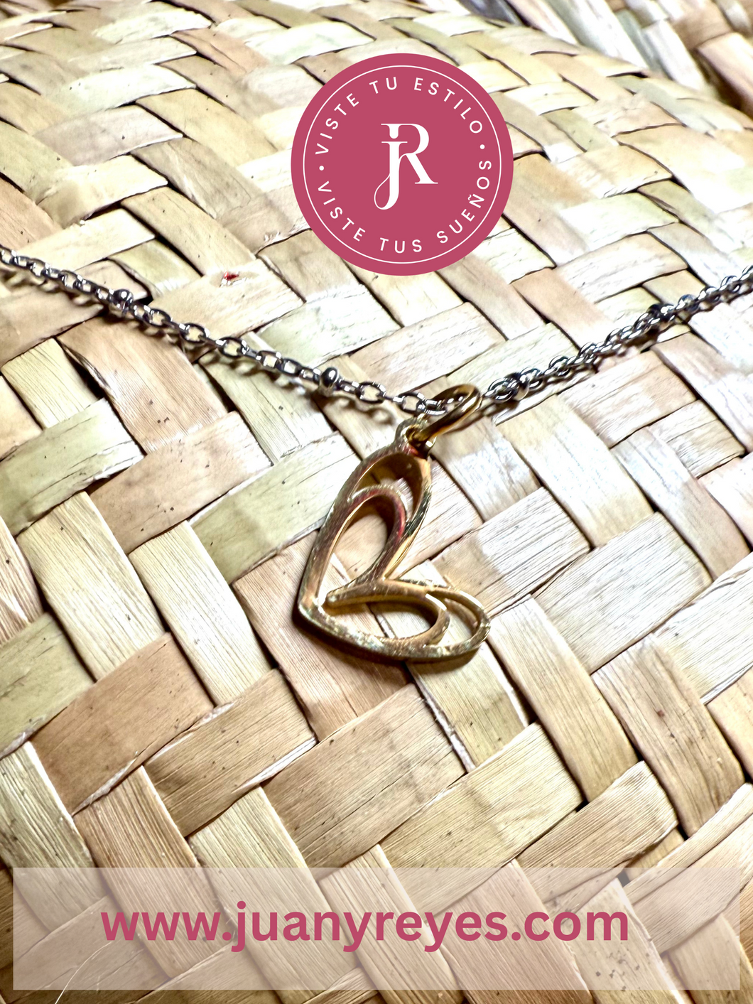 Cadena con corazón en stainless steel