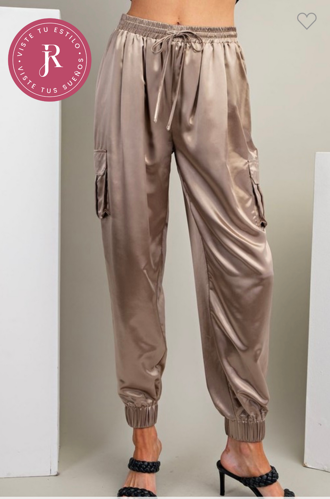 Satin Cargo Jogger Pant